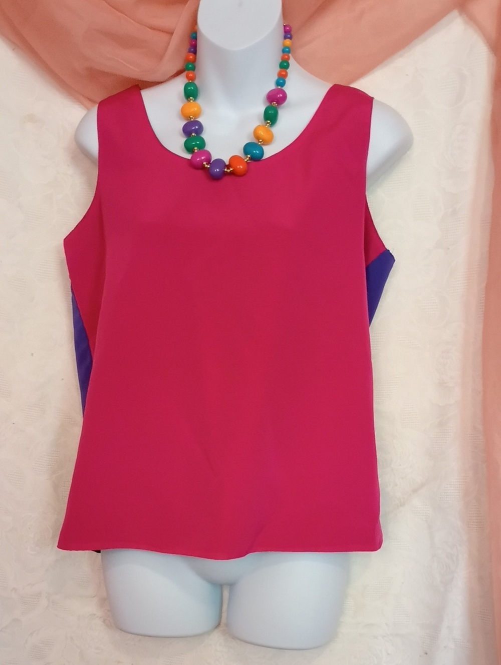 Notations Ladies Reversible Multicolored Sleeveless Top Sz 8
